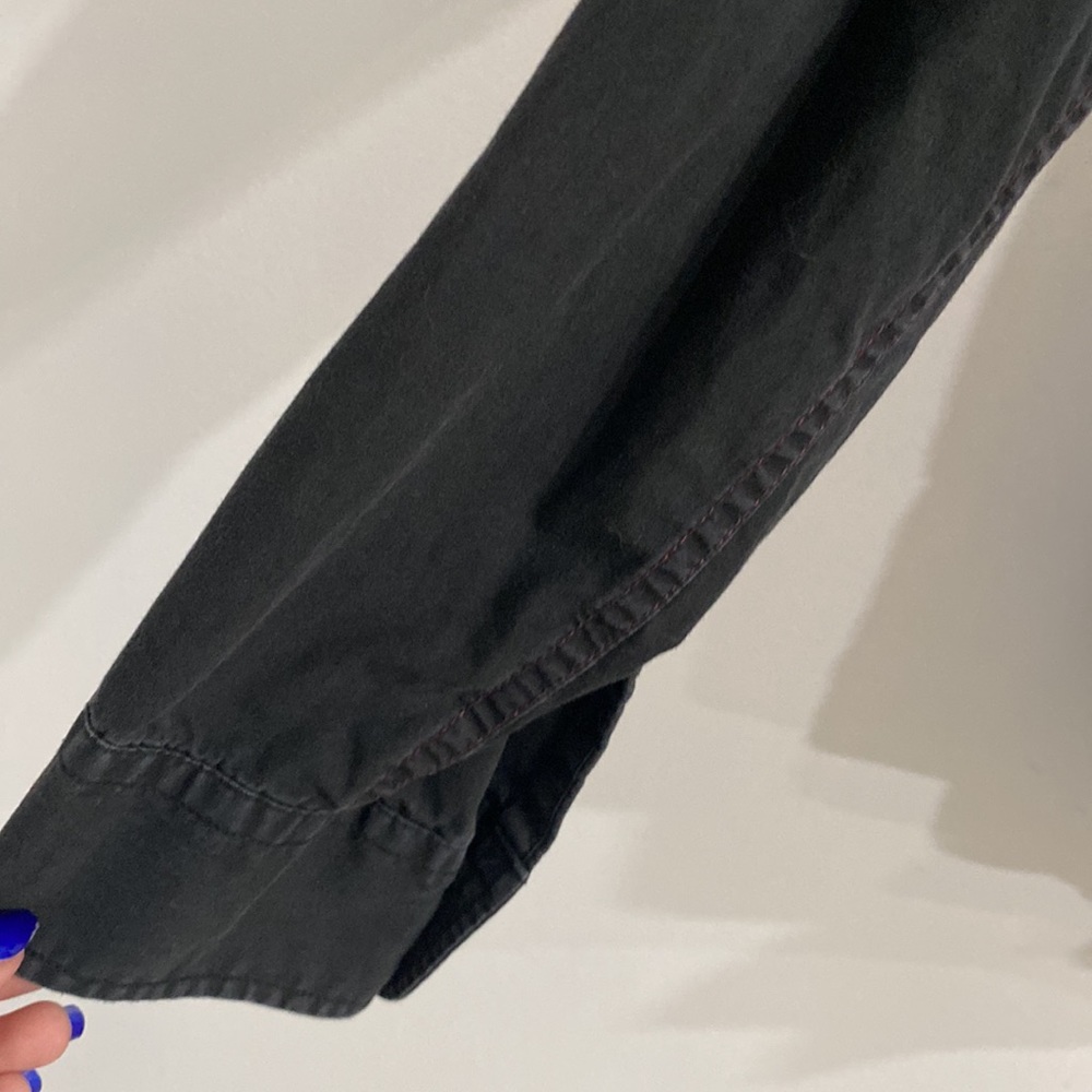 Vintage Black Button Down Collared Long Sleeve To… - image 7